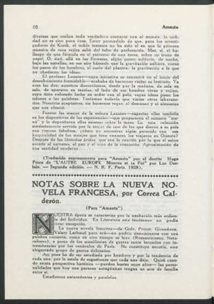 Notas sobre al nueva novela francesa