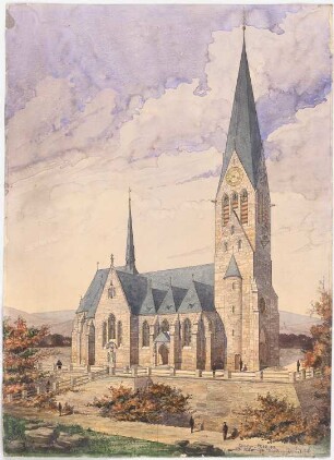 Unzugeordnete Sakralbauten: Perspektivische Ansicht einer Kirche
