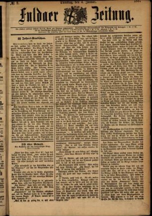 Ausgabe vom Dienstag, den 04. Januar 1887.