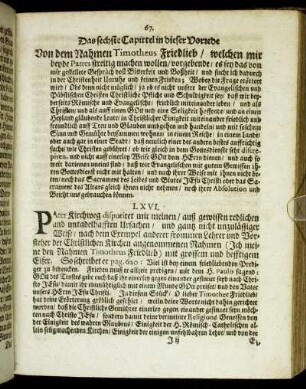 Das sechste Capittel [...]