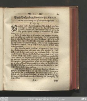 Vierte Bußpredigt, über Pred. Sal. VIII. v. 11. Von der Verachtung der göttlichen Langmuth.