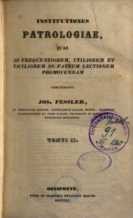 Institutiones patrologiae, 2