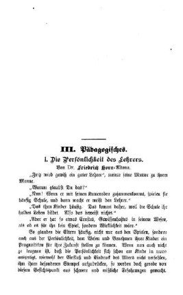 Die Persönlichkeit des Lehrers : Pädagogisches