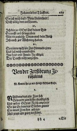 Von der Zerstörung Jerusalems.