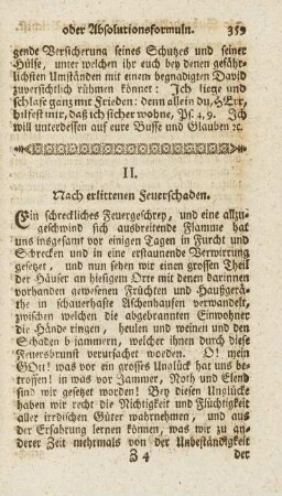 II. Nach erlittenen Feuerschaden