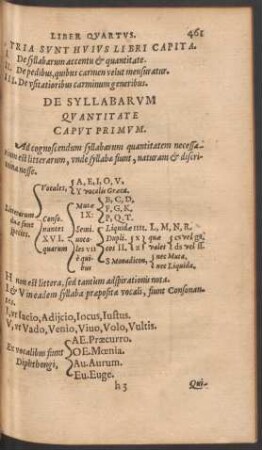 De Syllabarum Quantitate Caput Primum.