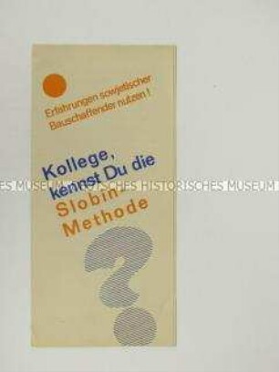 Propagandaschrift für sowjetische Arbeitsmethoden