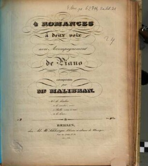 4 romances à deux voix avec accompagnement de piano, 3. Belle viens à moi