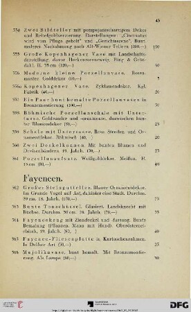 Fayencen (Nr. 362-367)