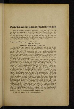Pressestimmen zur Tagung der Kinderreichen.