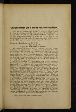 Pressestimmen zur Tagung der Kinderreichen.