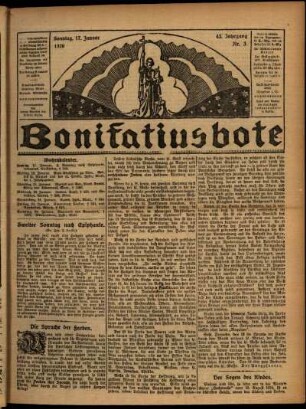 Erste Ausgabe vom Sonntag, den 17. Januar 1926.