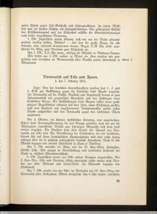 Vormarsch auf Lille und Ypern