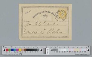 Postkarte an Fritz Simrock