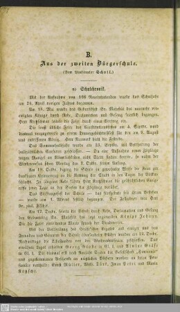 B. Aus der zweiten Bürgerschule