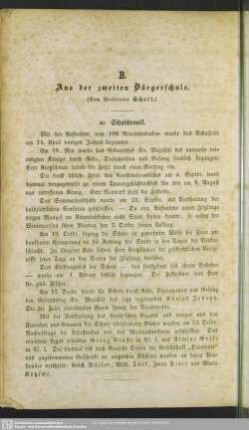 B. Aus der zweiten Bürgerschule