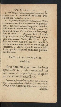 Cap. VI. De Proprio.