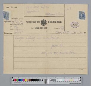 Telegramm an Richard Dehmel