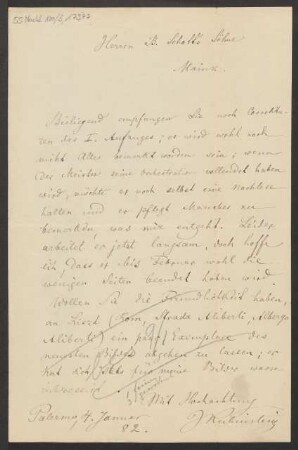 Brief an B. Schott's Söhne : 04.01.1882