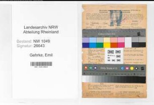 Entnazifizierung Emil Gehrke , geb. 09.05.1900 (Zollbeamter)