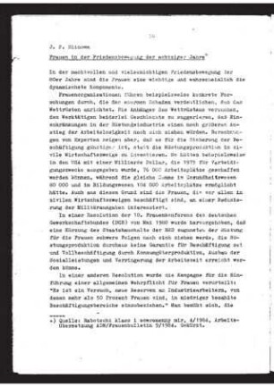Frauen in der Friedensbewegung der achtziger Jahre