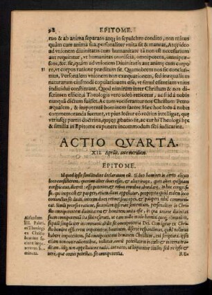 Actio Quarta. XII. Aprilis, ante meridiem.