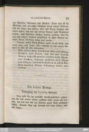 Die dritte Predigt. Auslegung des dritten Gebotes.