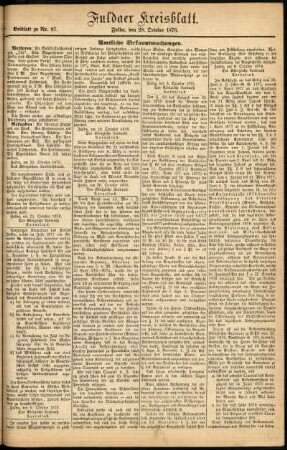 Zweite Ausgabe vom Samstag, den 28. Oktober 1876.