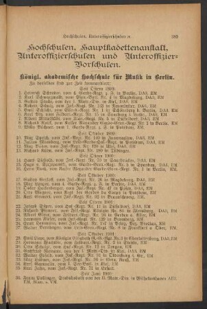 Hochschulen, Hauptkadettenanstalt ...