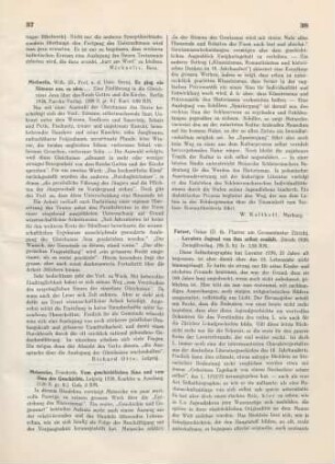 37-38 [Rezension] Meinecke, Friedrich, Vom geschichtlichen Sinn und vom Sinn der Geschichte