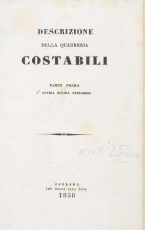 Parte 1: L'Antica Scuola Ferrarese