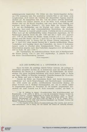 1: Aus der Sammlung A. v. Oppenheim in Köln