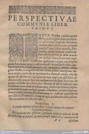 PERSPECTIVAE COMMUNIS LIBER PRIMUS.