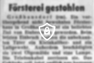 Gewehre aus der Försterei gestohlen