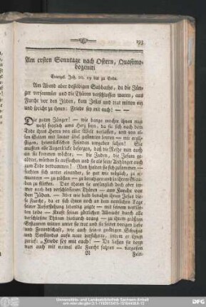 Am ersten Sonntage nach Ostern, Quasimodogeniti