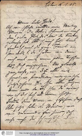 Brief vom 16.01.1905