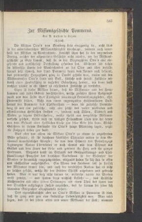 Zur Missionsgeschichte Pommerns