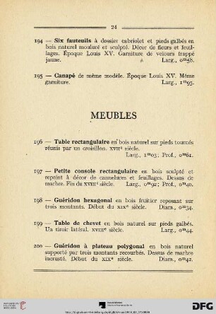 Meubles (Nr. 196-215)