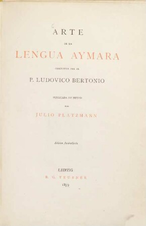 Arte de la lengua aymara