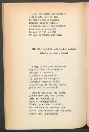 Como está la sociedad : (Cantos de Juan Macana)