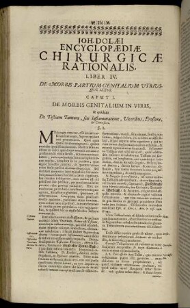 Liber IV. De Morbis Partium Genitalium Utriusque Sexus.