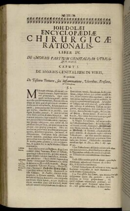 Liber IV. De Morbis Partium Genitalium Utriusque Sexus.