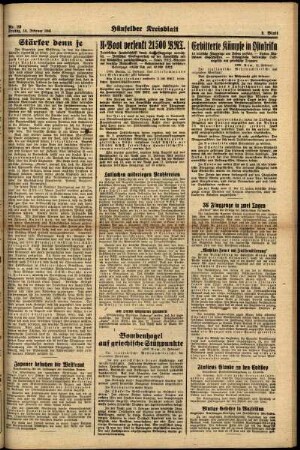 Zweite Ausgabe vom Freitag, den 14. Februar 1941.