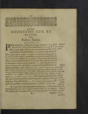 Dissertatio XXIX. et ultima.