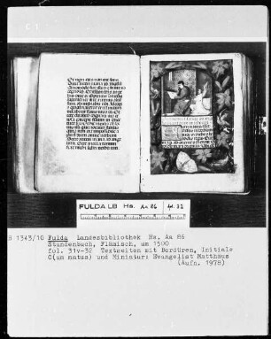 Stundenbuch — Der Evangelist Matthäus, Folio 32recto