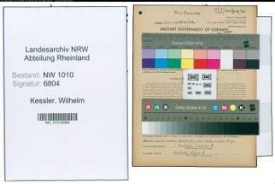 Entnazifizierung Wilhelm Kessler , geb. 20.03.1892 (Verw.Leiter)