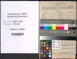 Entnazifizierung Walter Hilgers , geb. 15.01.1907 (Architekt)