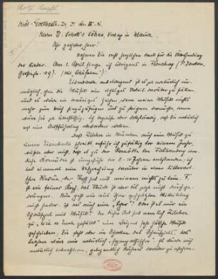 Brief an B. Schott's Söhne : 16.03.1921