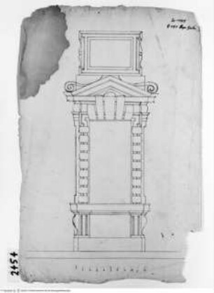 Rom, Vigna Julius III., Villa Giulia, Aufriss eines Fensters