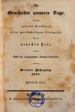 Die Geschichte unserer Tage. 8, Das Jahr 1832. Bd. 2